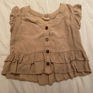 Peach love California shirt - tan 
Size medium